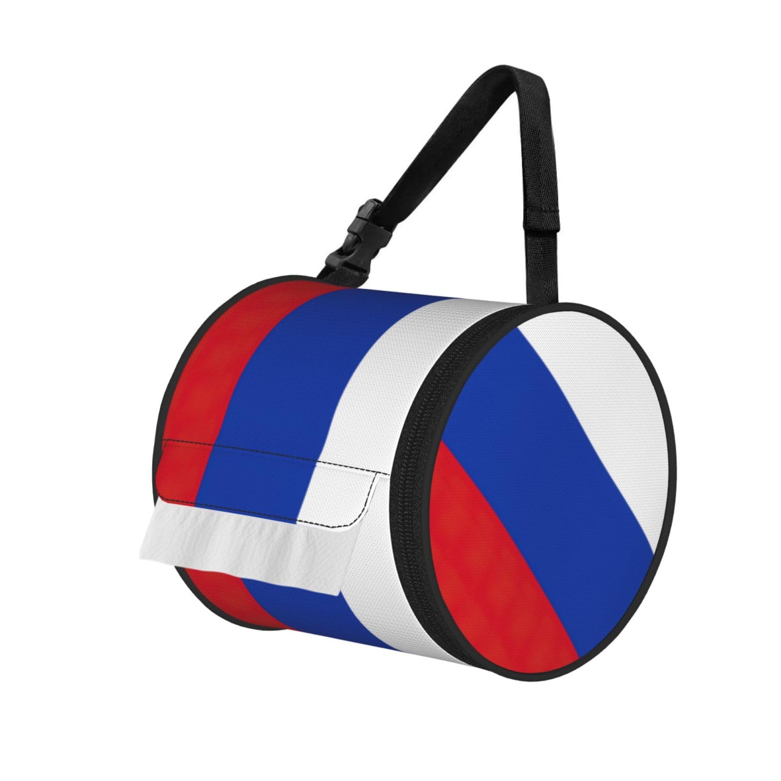 Russian Flag Print Fashion Tissues Organizer Box, Hanging Tissue Holder For Purse Coins For Car Office Daily Outing