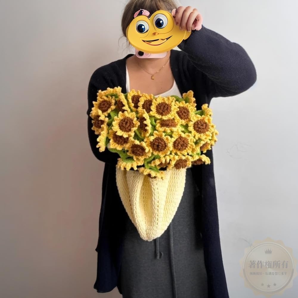 ひまわりブランケット Amazon.co.jp: Vlwm ひまわりブーケブランケット かぎ針編みキット