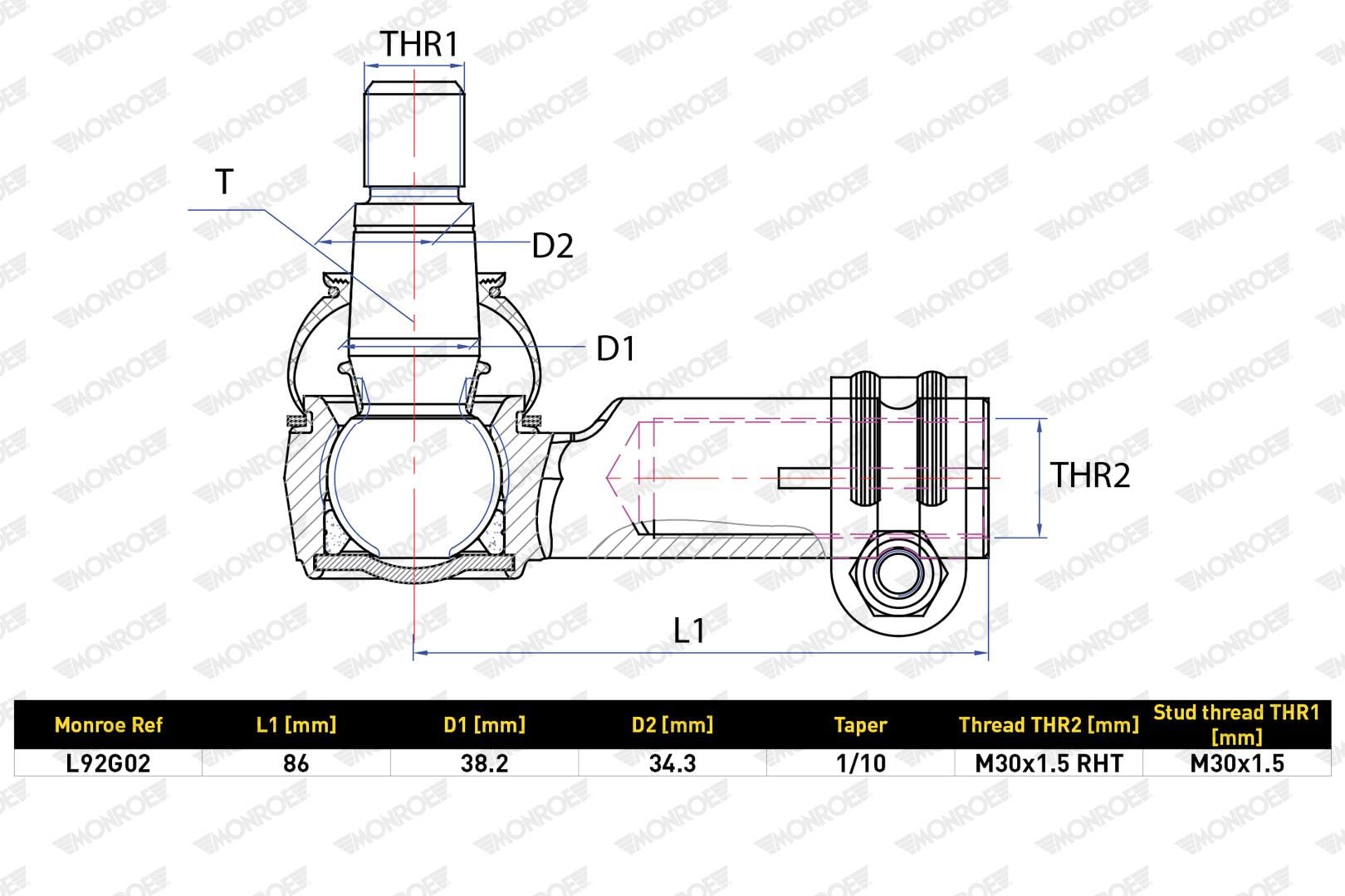 Rotule de direction Monroe L92G02 aux standards de qualité constructeur - 2