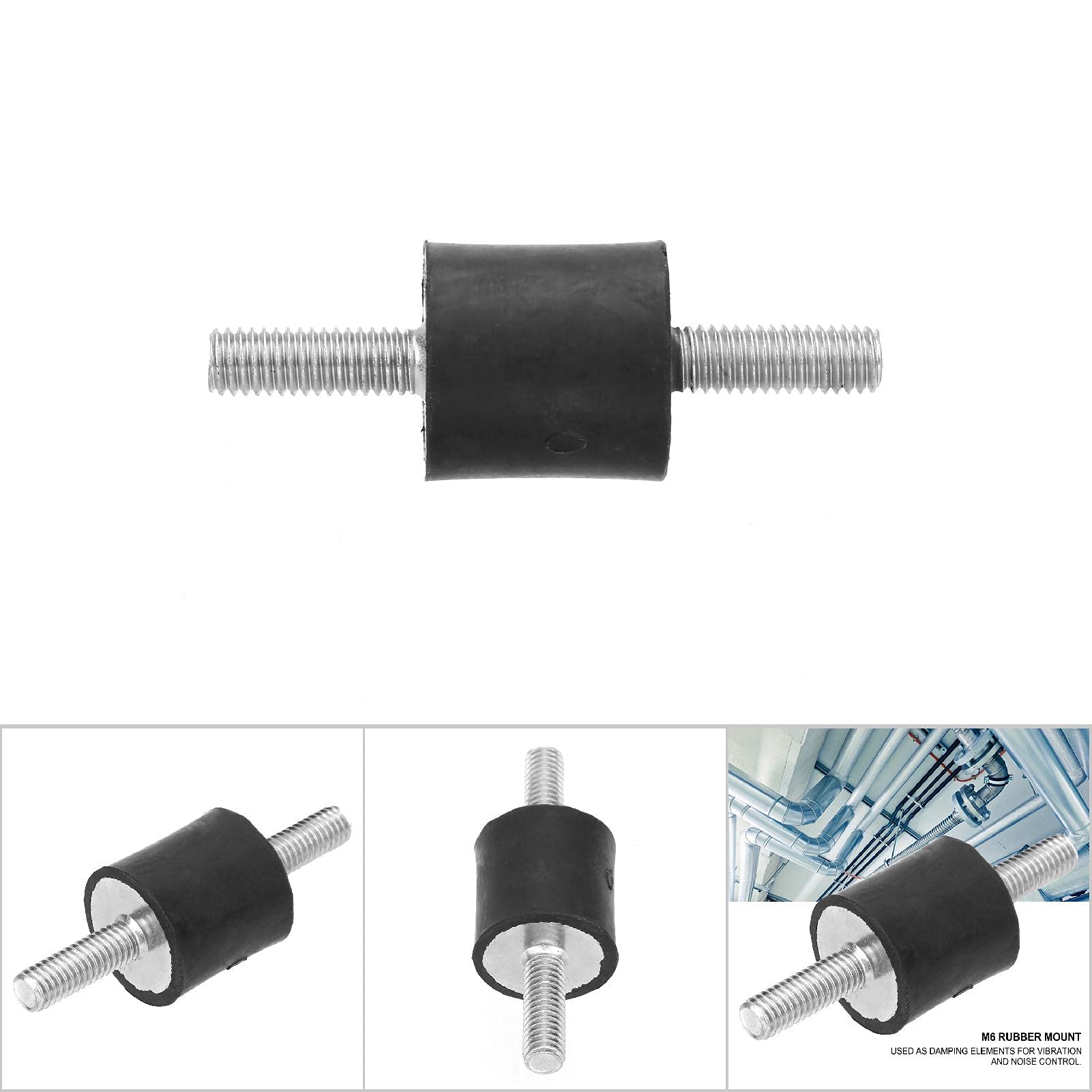 DEWIN Schokdempers, 4 stuks M6 rubberen bevestigingen mannelijke anti-vibratie Silentblock auto boot spoelen (VV20 * 20 M6 * 18