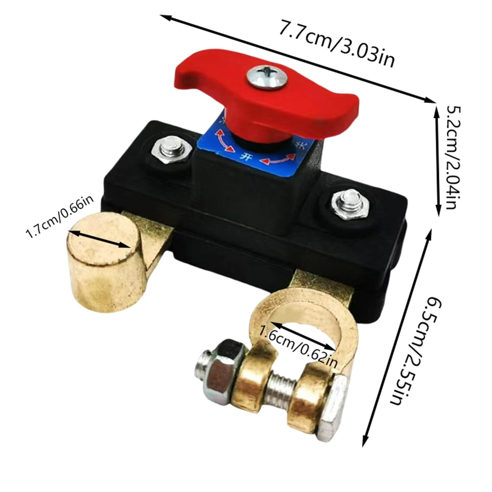 Universal Battery Disconnect & Leak Protector, Waterproof Solid Copper Conductivity Car Battery Disconnect Switch, Circuit Breaker Protector for Multiple Models (Pure Copper) - 2