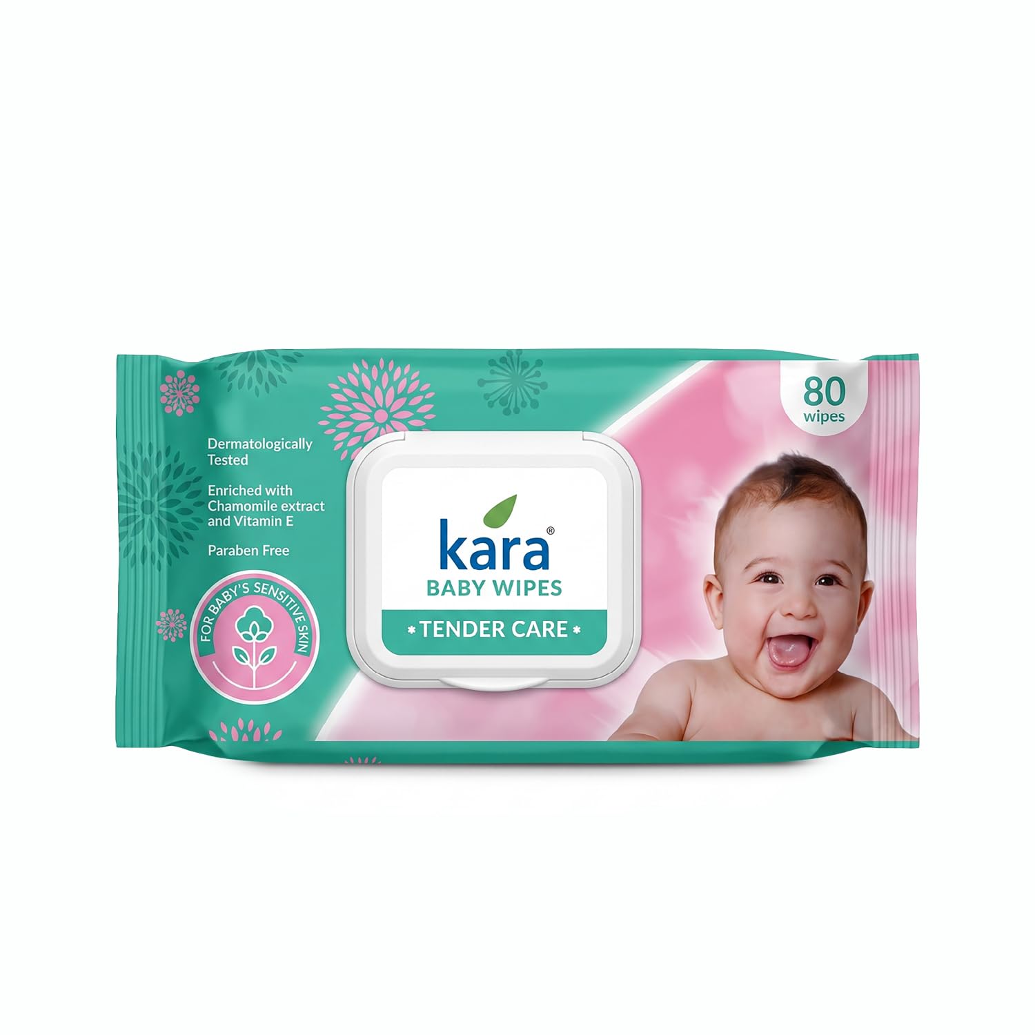 kara Tender Care Baby Wipes - 80 Pulls | Gentle Protection for Your Baby’s Sensitive Skin | Dermatologically Tested & Paraben Free | Enriched with Chamomile Extract and Vitamin E-image-19