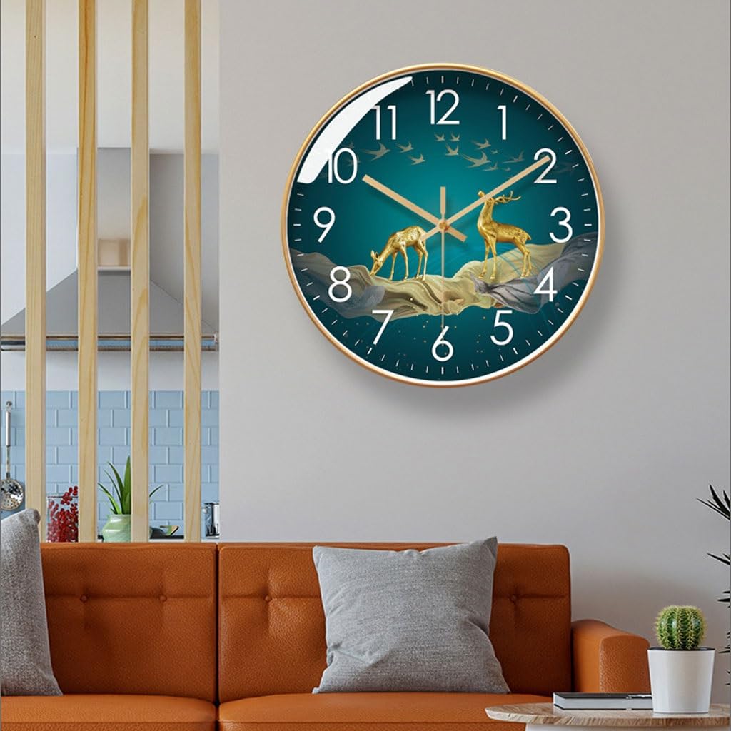 Orologio da parete Orologio da parete in stile cinese Orologio da soggiorno Orologio da parete semplice nordico Orologio da casa Orologio silenzioso Reloj De Pared(A)