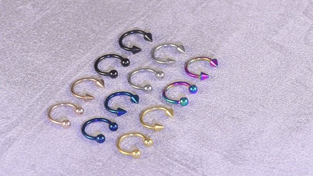16 Anelli Per Septum In Acciaio Chirurgico - Ferro Di Cavallo E Cerchi - 16G - Foto 2