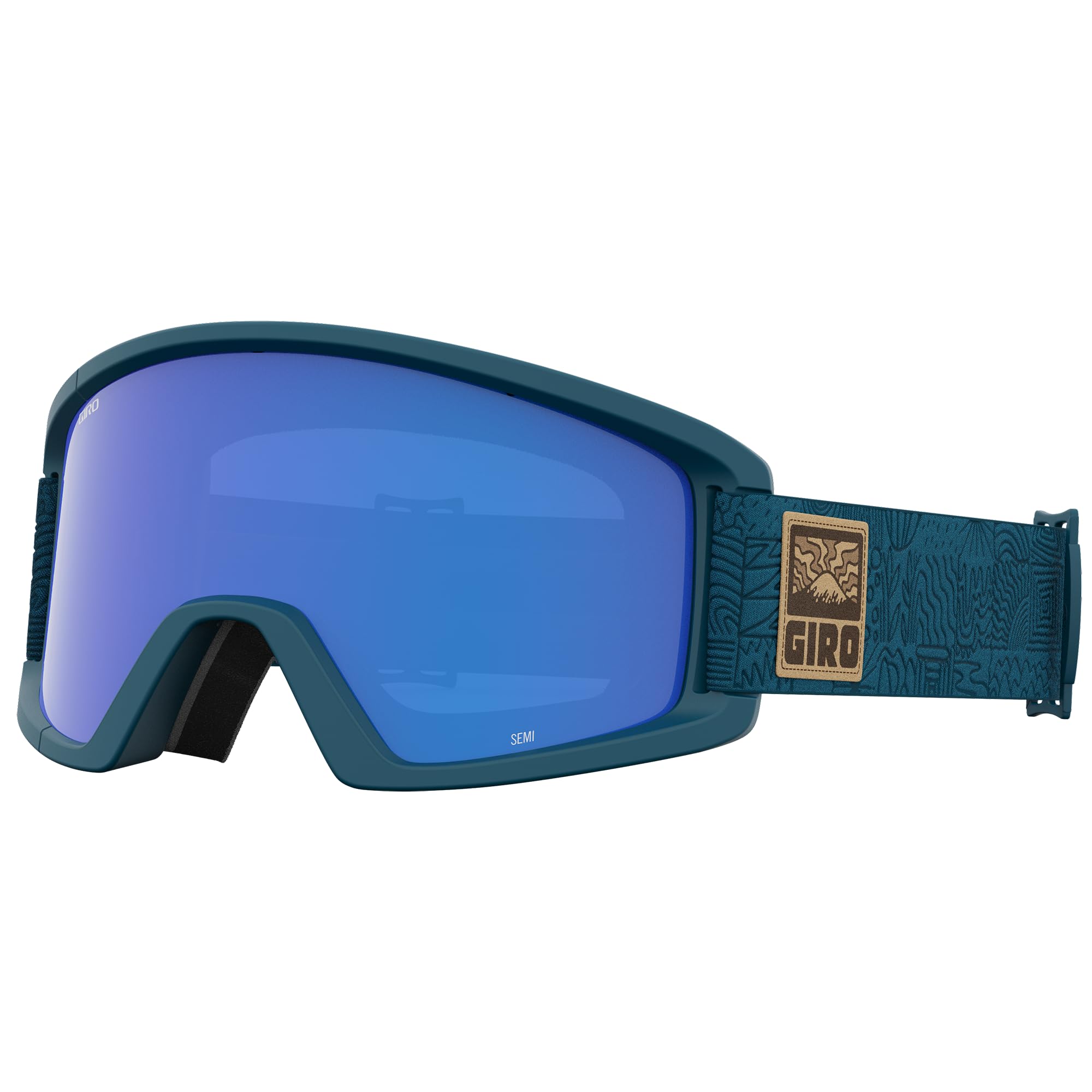 Giro Semi Ski Goggles - Snowboard Goggles for Men, Women & Youth - Harbor Blue Adventure Grid Strap w/Grey Cobalt/Yellow Lenses