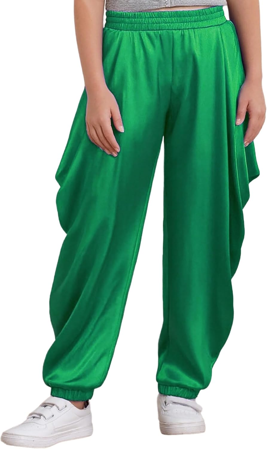 Kids Boys Satin Indian Dhoti Pants Draped Baggy Harem Pants Yoga Hippie Boho Trousers for Theme Party