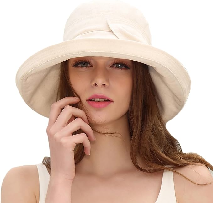 Foldable Linen Hat Big Brim with Big 