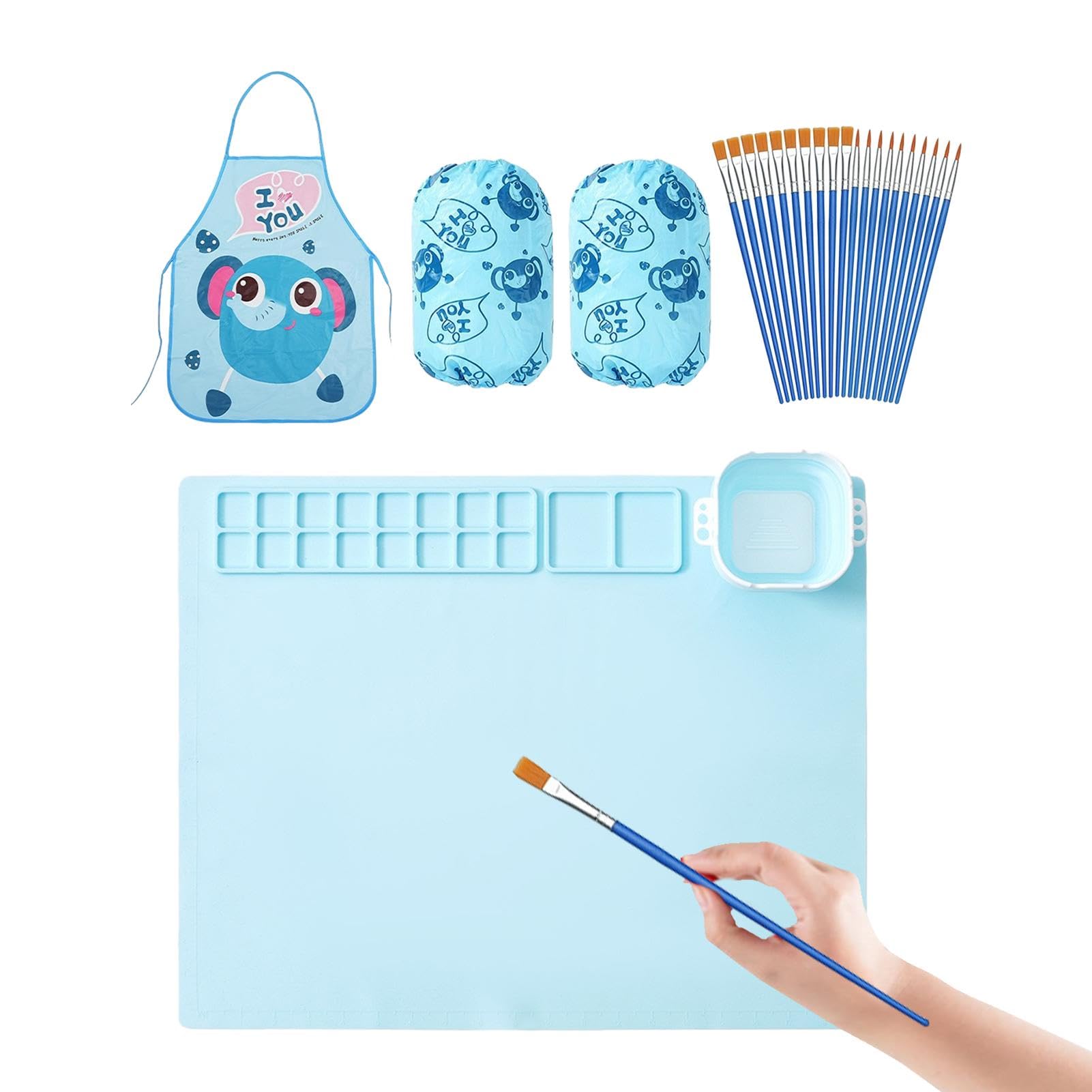 Set di Tappetino da Colorare in Silicone Riutilizzabile e Pennarelli