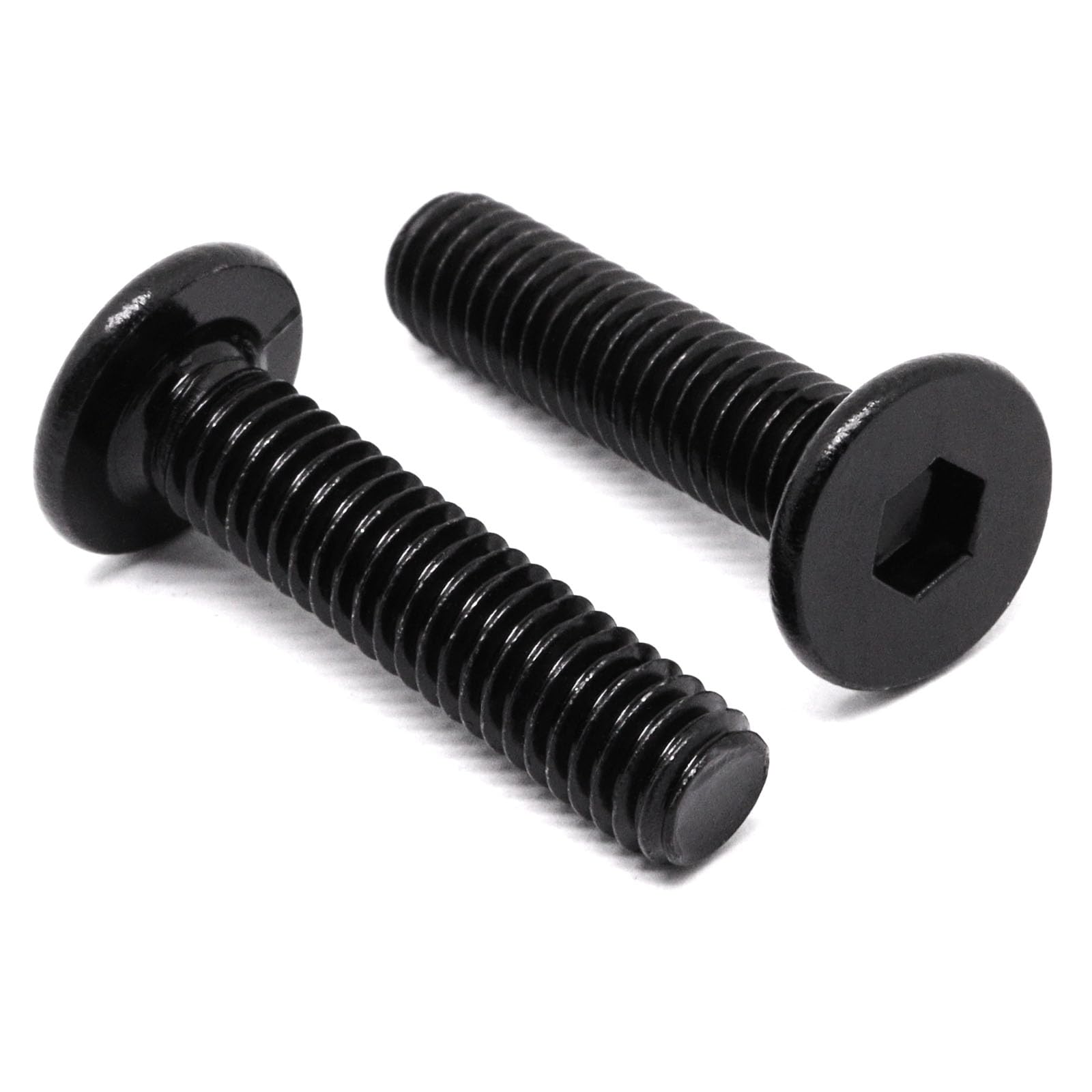 Sydien M6 x 25mm Flat Head Hex Socket Cap Screws Bolts, 304 Stainless Steel Socket Head Screws, Full Thread, Black Zinc Plated, 20Pcs