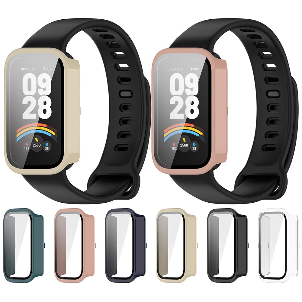 Funda Protectora De PC Con Vidrio Para Xiaomi Smart Band 9 Active - Antiarañazos Y Antipolvo, Carcasa Transparente Fácil De Instalar (No Para Band 9 Ni Pro)