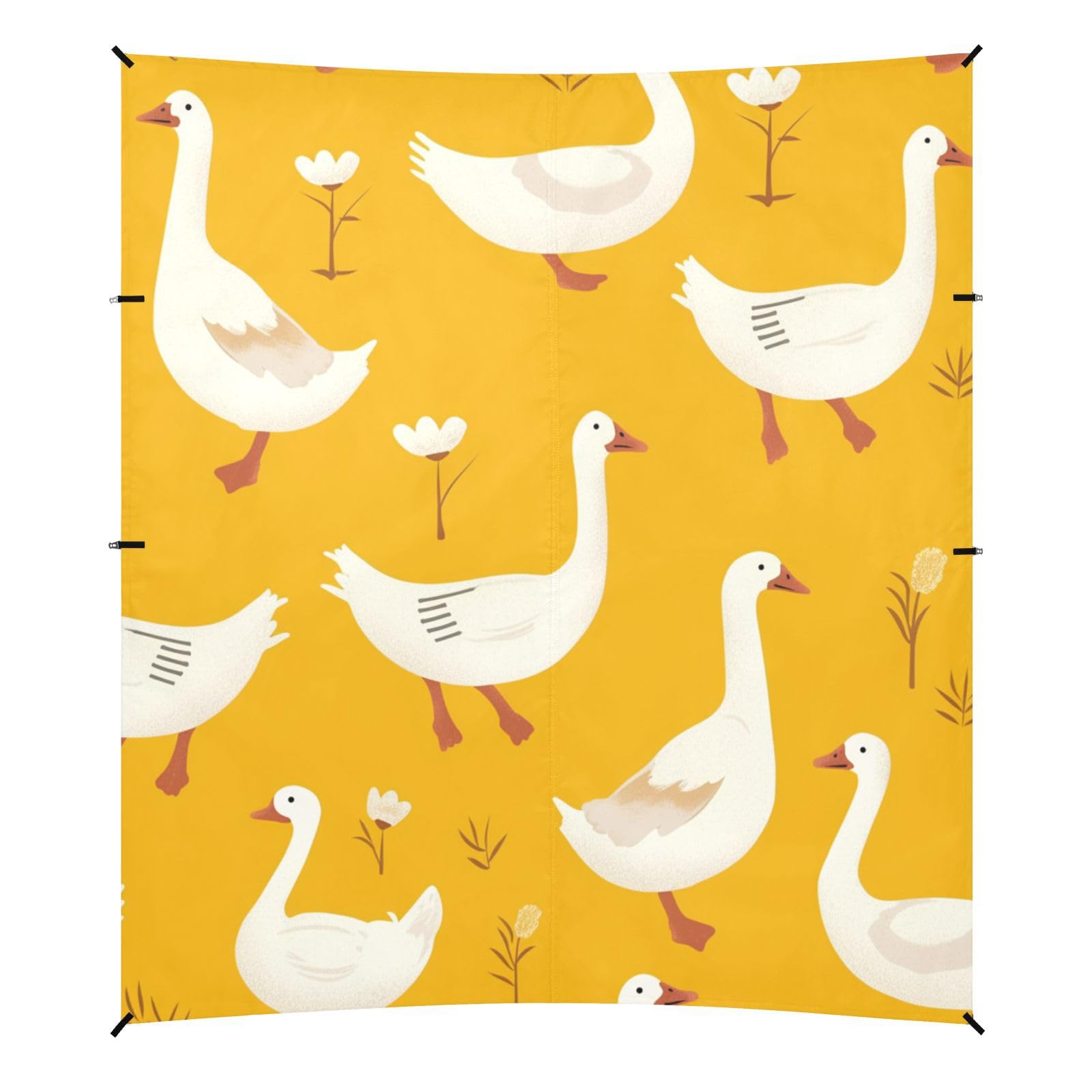 Cute Goose Cartoon Beach Cabana Tent UPF50+ Water-Resistant Large Portable Sun Shelter with Sturdy Poles, Sandbags and Shovel for Family Trips, Picnics & Camping