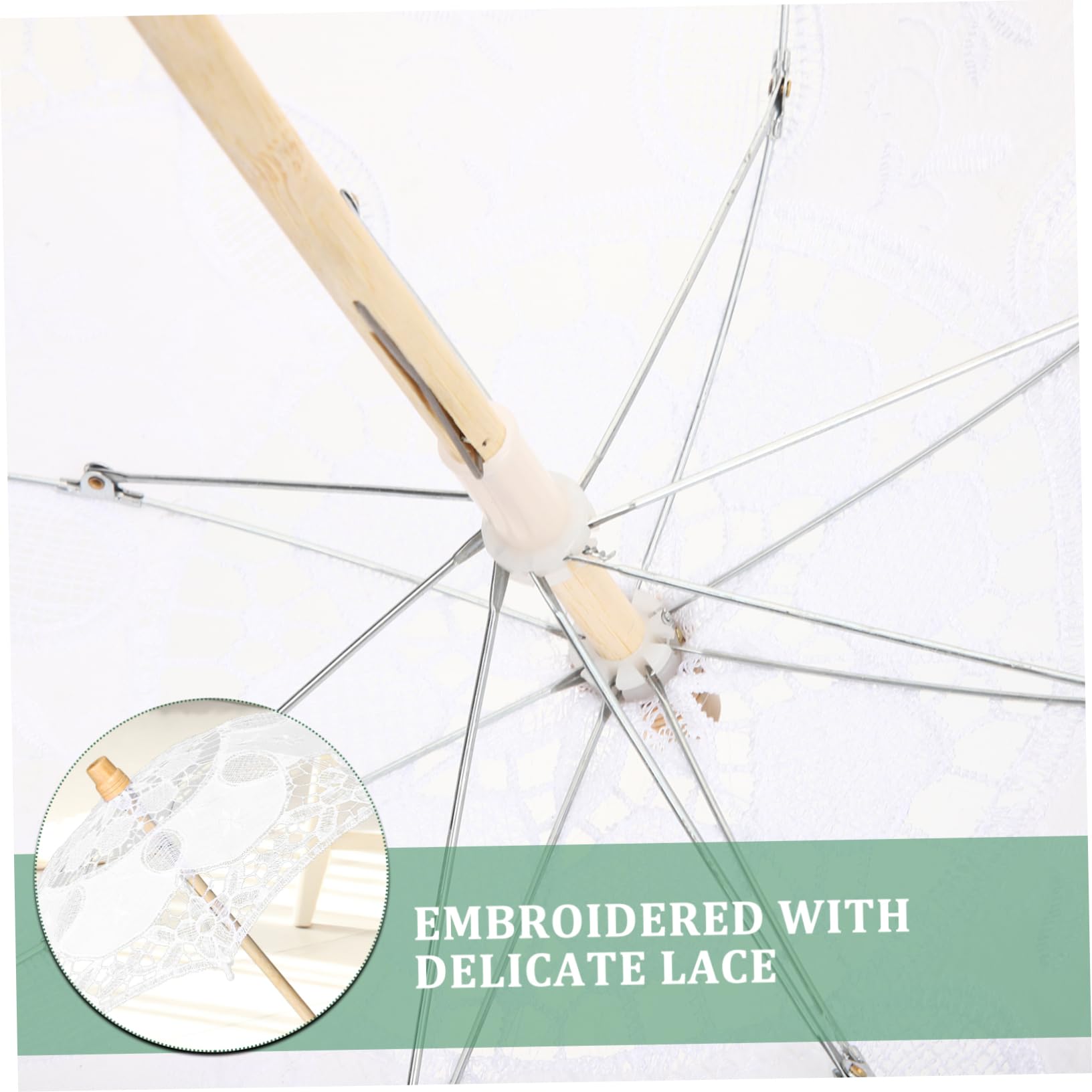 2stücke Hochzeit Spitzenregenschirm Eleganter Lace Parasol Für Hochzeitsfotografie Und Dekoration Robuste Baumwollkonstruktion Für Feiern Cosplay Und Mehr