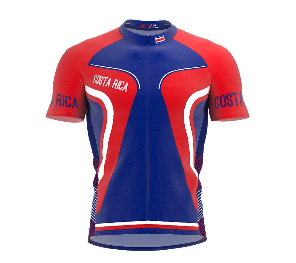 ScudoPro Costa Rica Full Zipper Bike Short Sleeve Cycling Jersey for Men - Size 4XL Multicolored