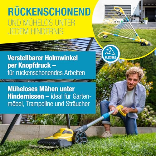 GLORIA Akku Rasen- & Kantenschneider FineCut 18V | Rasentrimmer & Rasenmäher mit 25 cm Schnittbreite | Ideale Ergänzung zum Mähroboter | Rasenkantenschneider kompatibel mit Bosch 18V (ohne Akku)