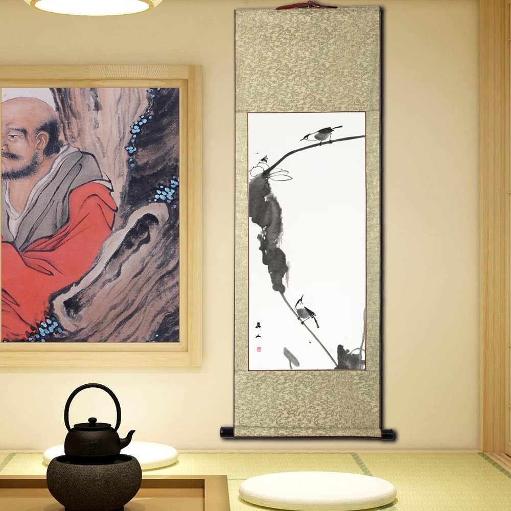 画家手描き 掛軸 掛け軸 おしゃれ 水墨画 花鳥図 四季花鳥画 四尺四 中国絵画 収蔵国画 美術国粋 アサヒ 花鳥風月 開運風水画 掛け軸 おしゃれ  水墨画 花鳥図 四季花鳥画 壁掛け 中国絵画 おしゃれ モダン タペストリー 花鳥風月 開運 風水画 年中掛け 床の間 飾り物 ... 画家手描き 掛軸 掛け軸 おしゃれ 水墨画 花鳥図 四季花鳥画 四尺四 中国絵画 収蔵国画 美術国粋 アサヒ 花鳥風月 開運風水画