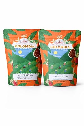 5 Farmers Premium Colombia Instant Coffee, Freeze Dried, 100% Colombian Arabica Beans, Medium-High Roast, 7.05 oz 200g PACK OF 2