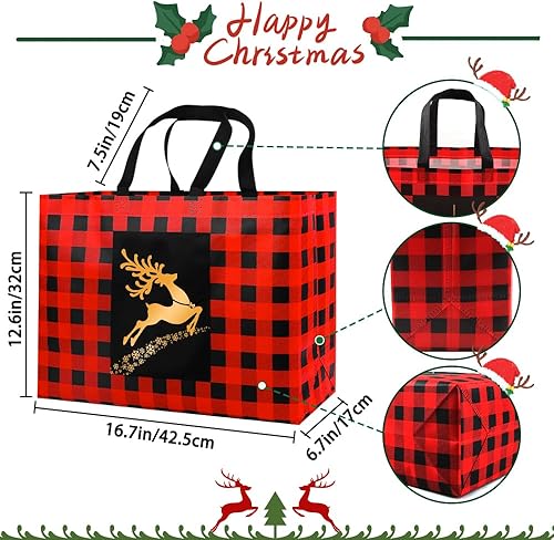 Miniatura 2 de DIYDEC 12 bolsas grandes de regalo de Navidad, 6 estilos, bolsas de envoltura de compras de Navidad, suministros de regalos de fiesta de Navidad