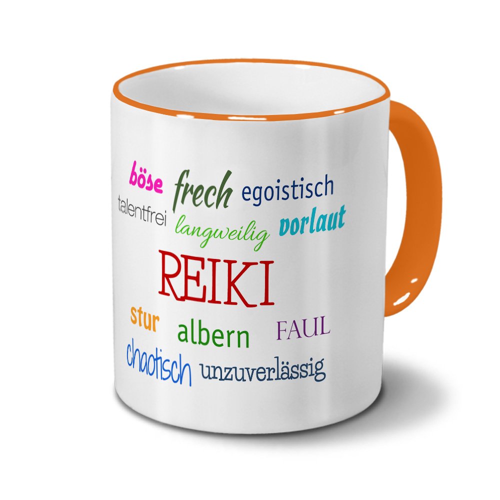 Persönliche Namens-Tasse 'Reiki' - Individueller Kaffeebecher Mit Farbdesign