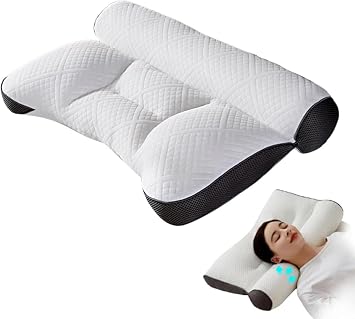 Comfortable Breathable Cervical Neck Pillow| Ergonomic Orthopedic Sleeping Neck Support | Side Back Stomach Sleeper|Soft Contour Bed Pillow,B