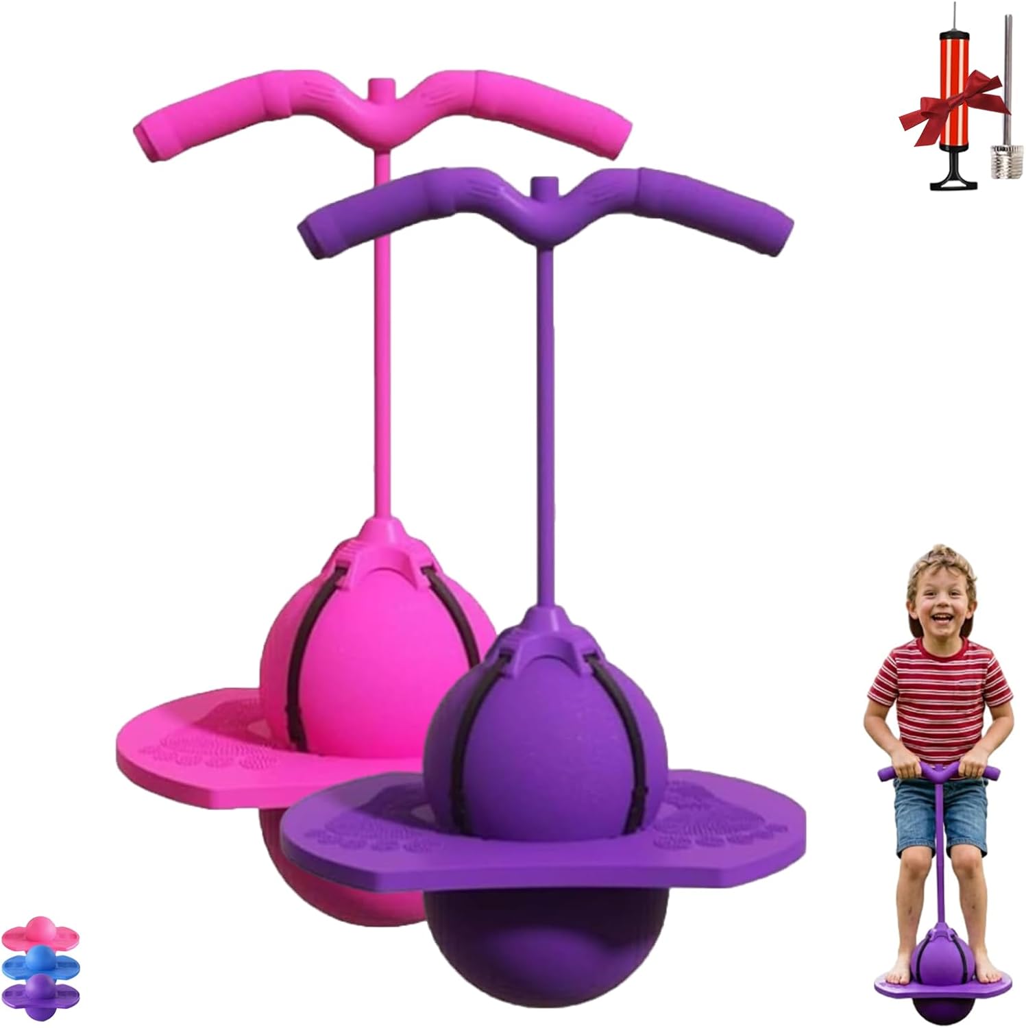 Magoloft BounceBall, Balance Jumping Ball for Kids, Children's Balance Jumping Ball, with Handle and Pump, Balances Jumpings Balls for Kids Adults, 600lb