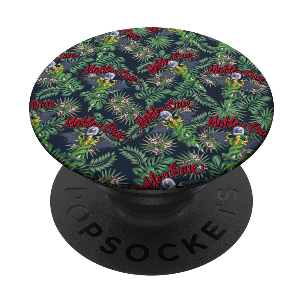 Mötley Crüe Dr. Feelgood Hawaiin AOP PopSockets Adhesive PopGrip, Black