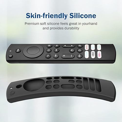 Miniatura 2 de LEFXMOPHY Funda para televisores inteligentes universales Toshiba e Insignia con 6 botones de acceso directo a distancia de silicona negra,