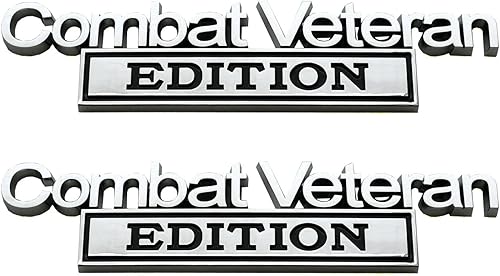 2 emblemas de combate de edición veterana 3D calcomanías elevadas para camiones exteriores insignias de veterano de repuesto para F150 F250 F350