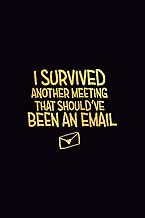 I Survived Another Meeting that Should've Been an Email: 6x9 Ruled 100 pages Funny Notebook Joke Humor Journal, perfect Gag Gift for coworker, for adults, the office desk, appreciation for employees