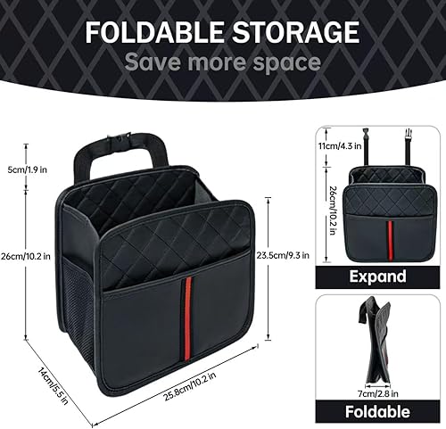 Miniatura 5 de Organizador de respaldo de asiento de automóvil con bolsillos de almacenamiento, paquete de 2 organizadores de asiento de automóvil para colgar en