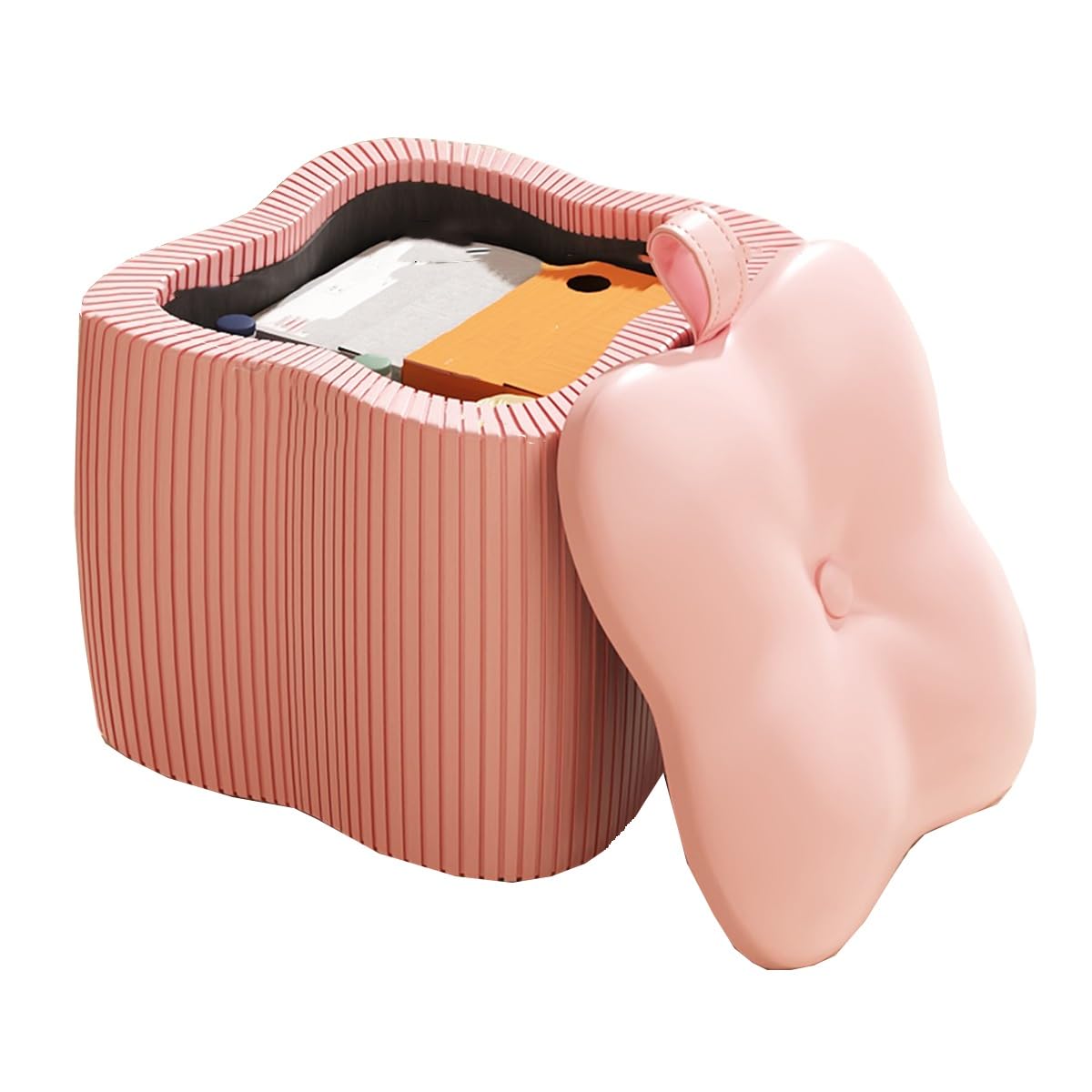 Pouf de rangement cube 30,5 cm en polyuréthane chic pour optimiser le salon