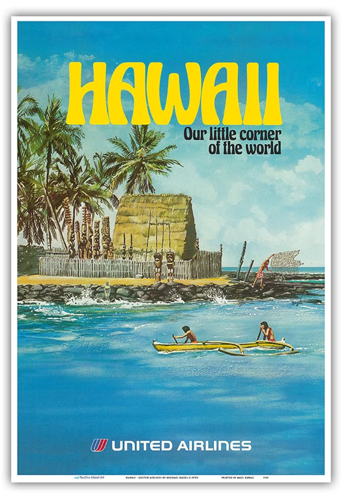 UnitedAirlines ユナイテッド航空 ハワイマウイ島ビンテージポスター