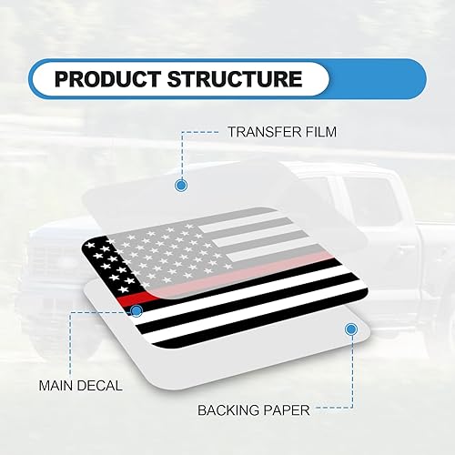 Miniatura 4 de Calcomanía de vinilo con la bandera estadounidense para ventana corredera trasera, estilo automático compatible con Ford F150 F250 F350 2015 2022