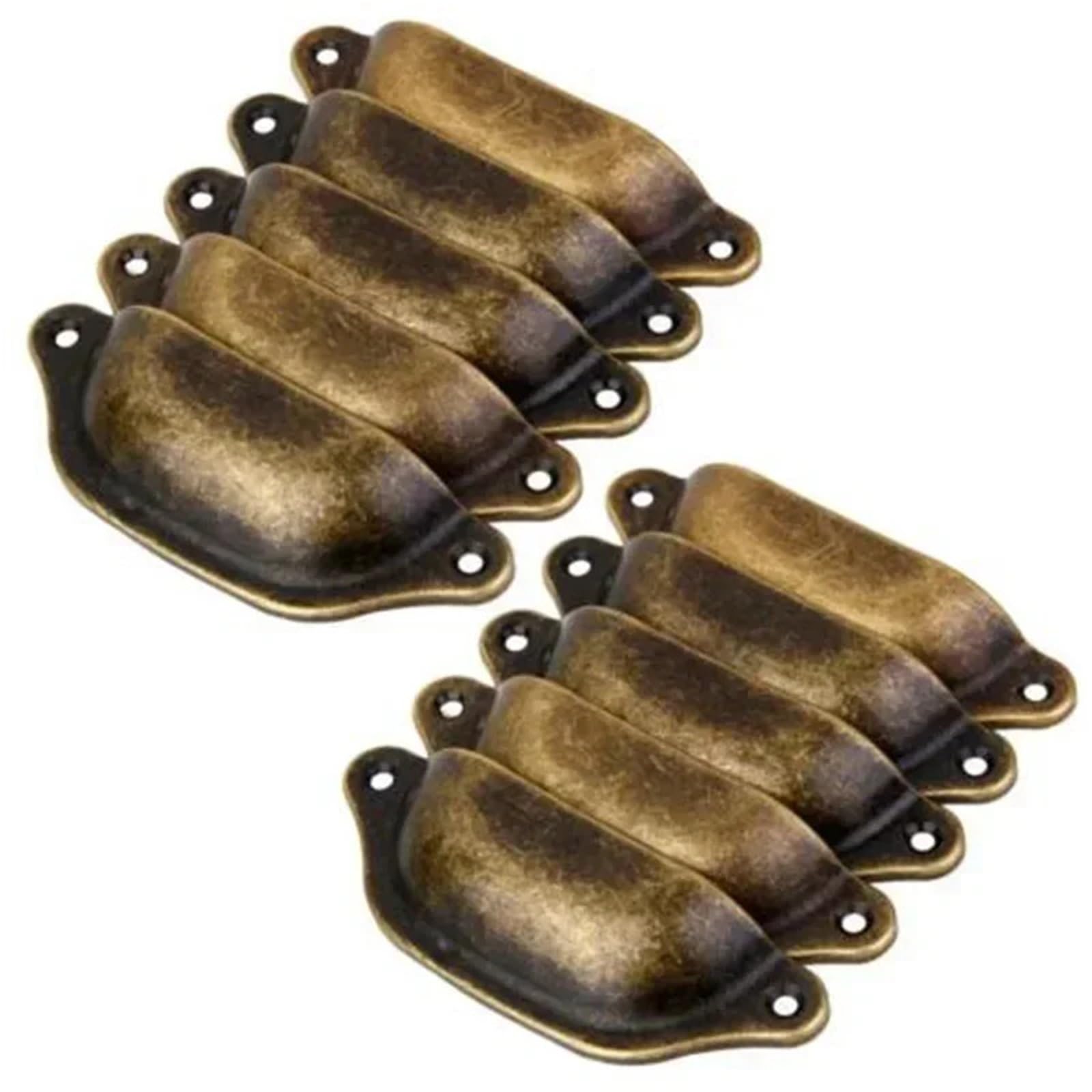 ZHSOAO 10 Pcs Retro Antique Iron Industrial Chic Cupboard Handles Drawer Pull Cabinet Knobs Furniture Hardware Handle for Cabinet Cupboard