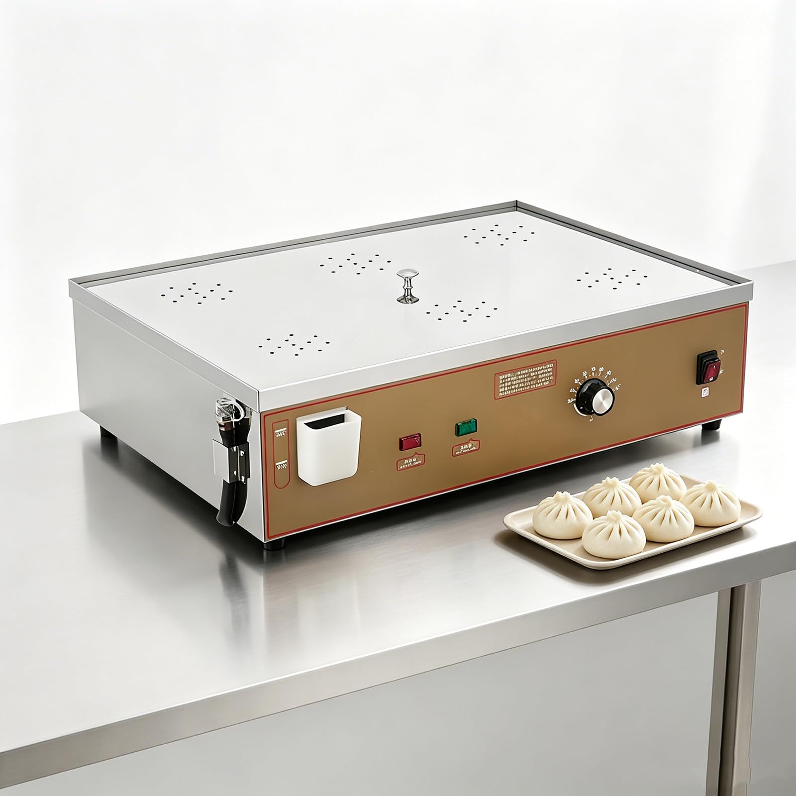 Máquina de vapor eléctrica comercial de 6 orificios con control de temperatura