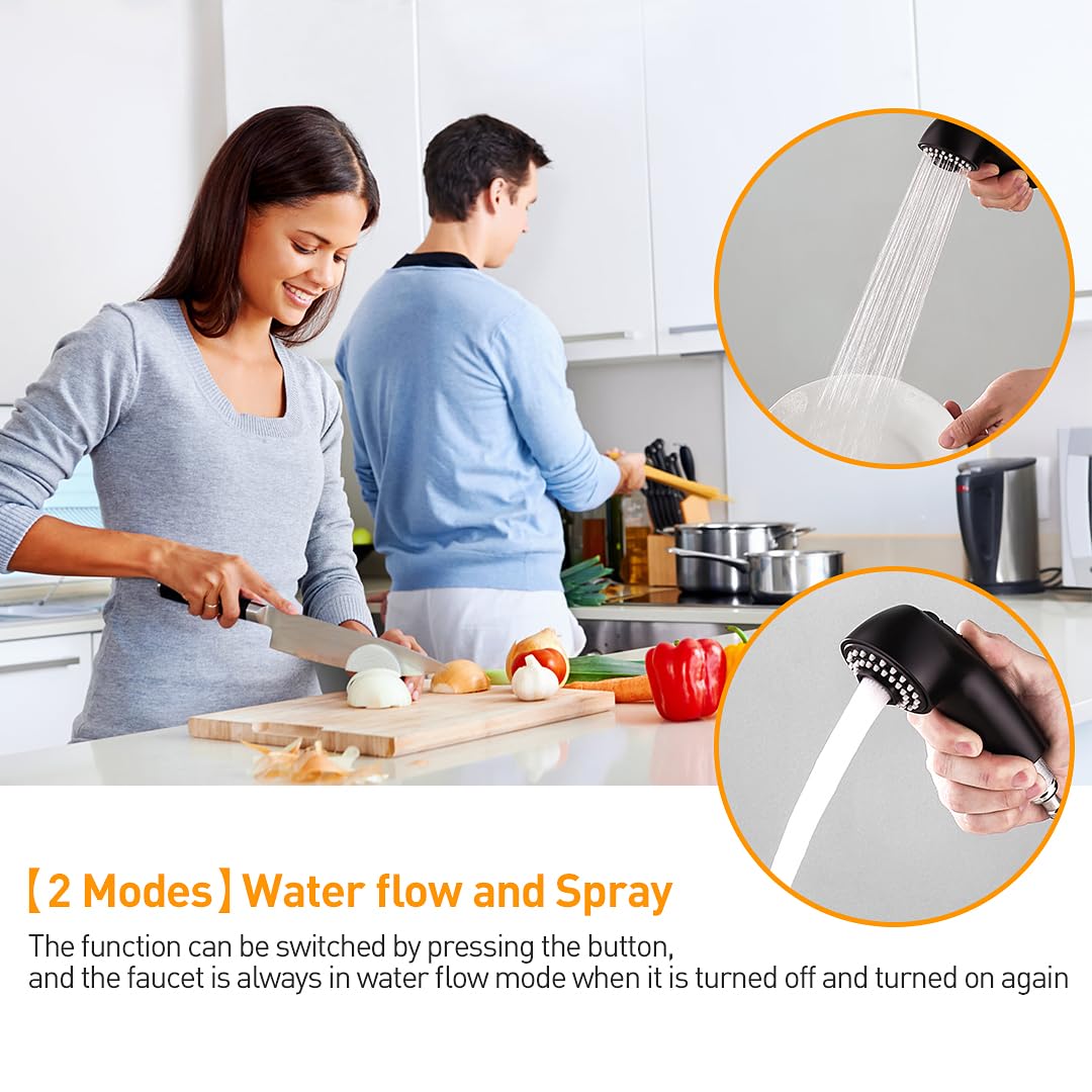 Ausziehbarer Sprühkopf für Grohe 6298K00/46312KH0, Küchenspüle, Wasserhahn-Sprühkopf, Ersatzteil für Badezimmerwanne, ausziehbarer Sprühstab (mattschwarz)