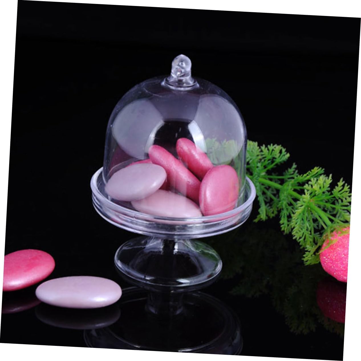 Alipis 12pcs Transparent Candy Stand Dome Clear Dessert Containers for Wedding Birthday and Party Treats Display
