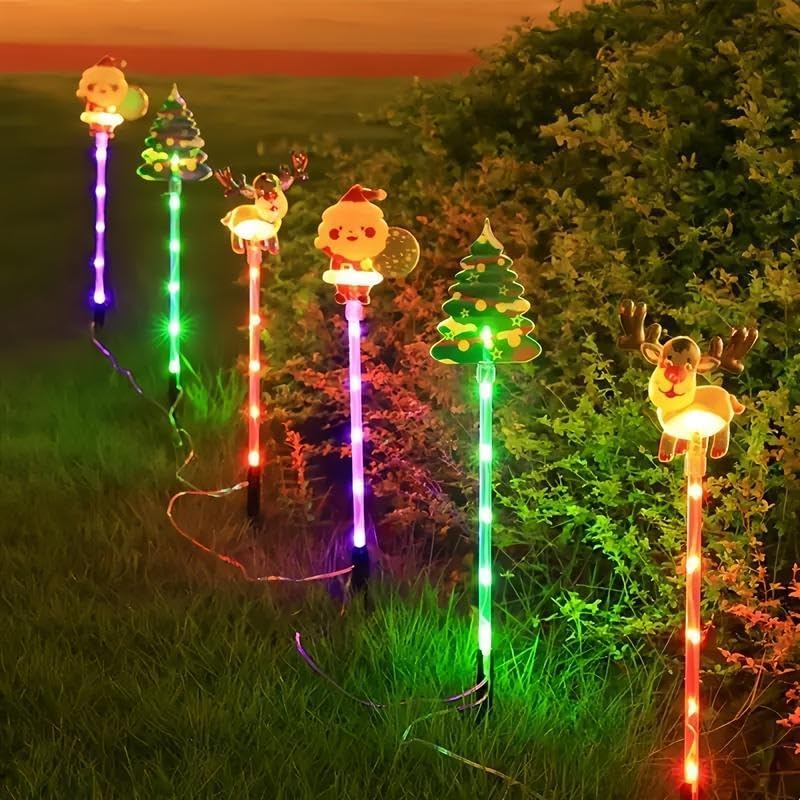 Miniatura 8 de Paquete de 6 luces solares de Navidad para exteriores, luces de Navidad para exteriores, luces solares de Navidad para exteriores, impermeables,