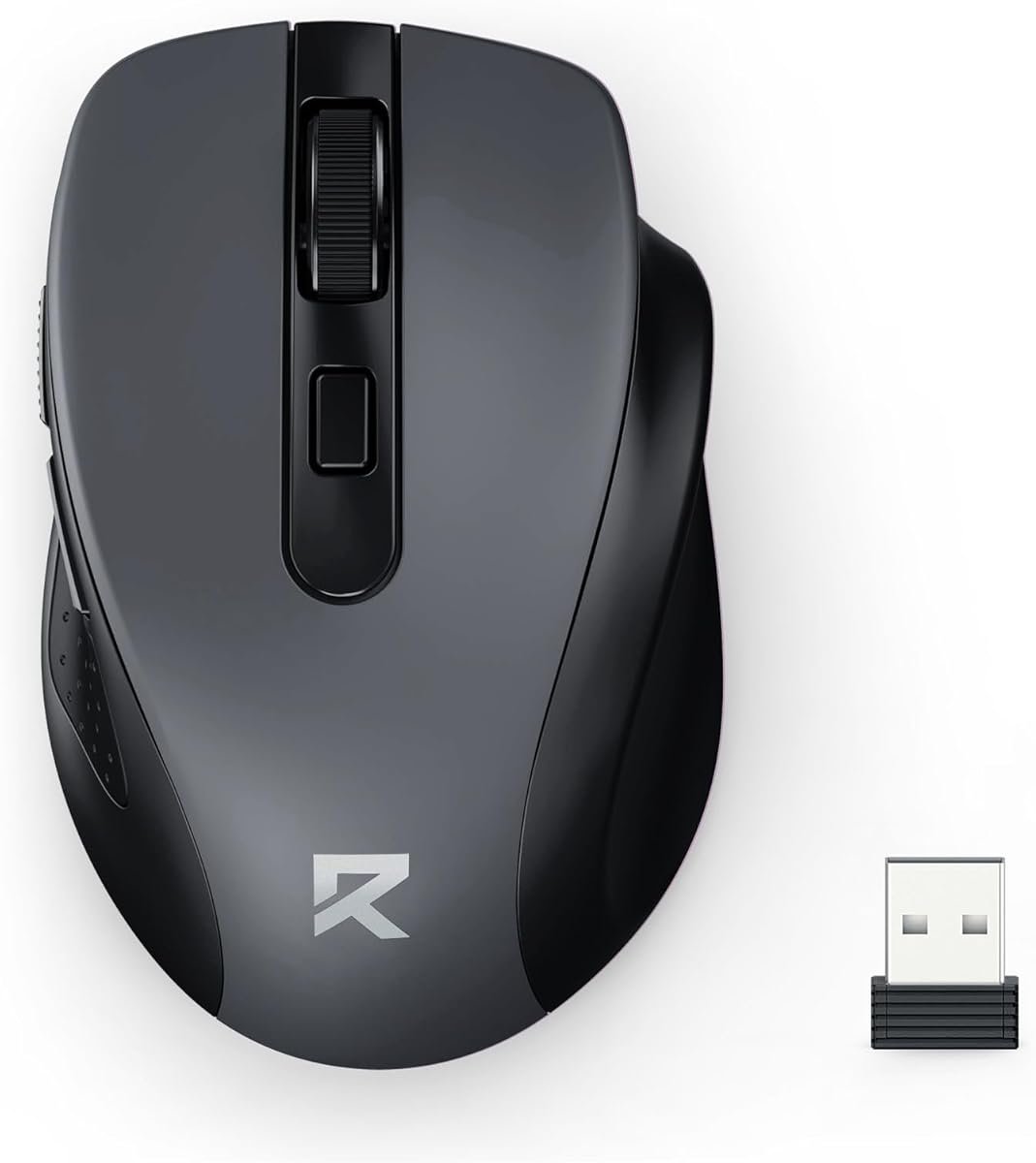 Redragon Wireless Mouse for Laptop, Bluetooth Mouse (BT5.0/3.0&2.4G) with 5 Level 4000DPI, Silent Cordless Computer Mice 6 Buttons,18 Months Battery,Compatible with PC, Laptop, Desktop-Grey