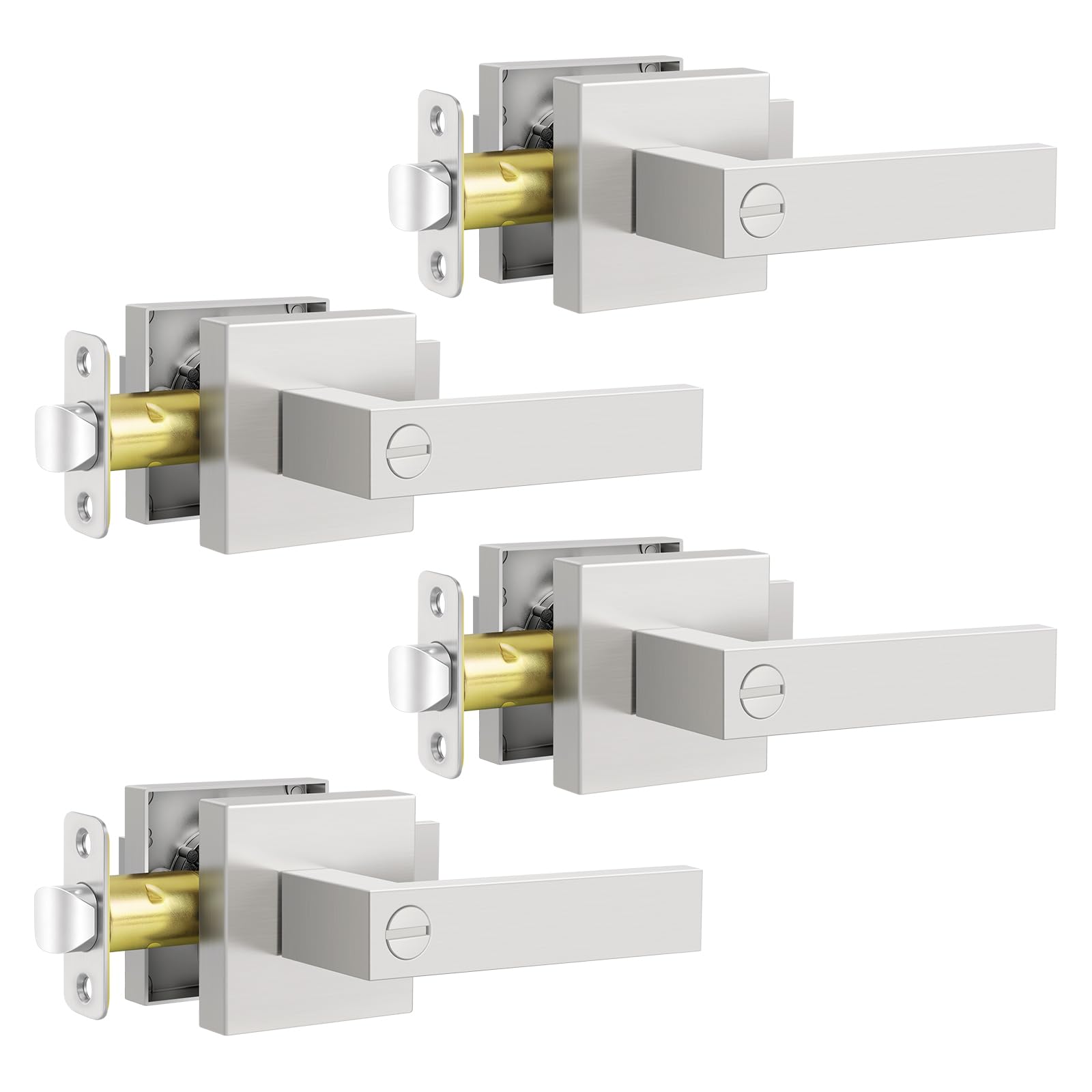 Gold Door Knobs - Keyless Privacy Handles -18