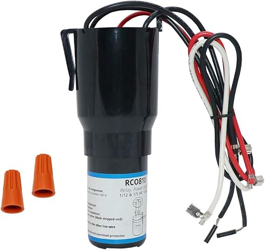 AMI PARTS TJ90RCO810 RCO810 Refrigerator Solid State Hardstart Relay Capacitor Overload -3-in-1 Rated for 1/12 to 1/5 HP-1...