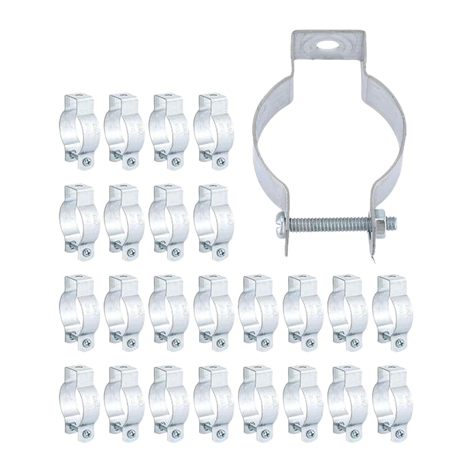 Lyla 25x Galvanized Steel Conduit Hangers Rigid Silver Versatile Professional 21.8 mm