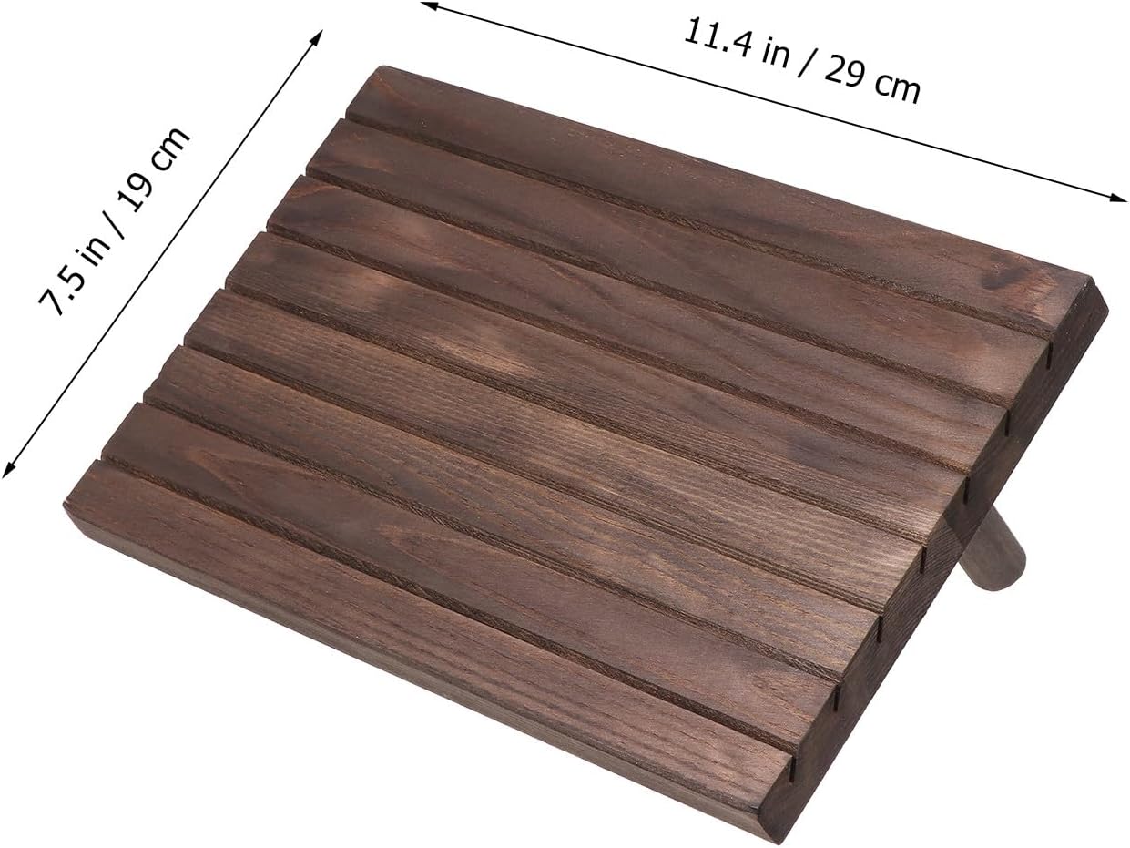 Solid Wood Jewelry Display Rack Earring Holder Organizer with Slant Panels Brown Wooden Jewelry Stand for Earrings and Studs Storage at Home Or Store