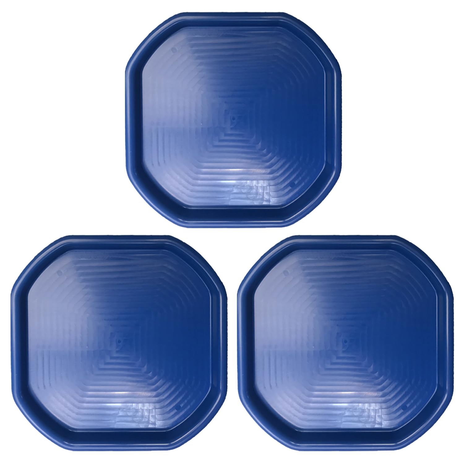 (Set of 3) Small Plastic Mixing Tray Water Play Builder Equipment Sand Pool Pit Tray Water Game Garden Beach Tuff Toddlers Messy Activities For Cement Mortar & Sand Plastering 70x70 CM (Blue)
