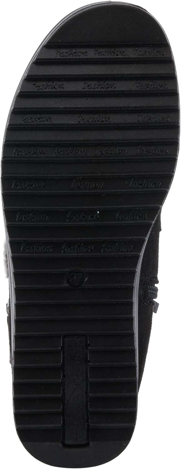 Flexus Santuzza Women's Waterproof Microsuede Bootie with Faux Fur, Flexible Sole, Decorative Buckle, and Zipper Closure – Vegan-Friendly, Cold Weather Comfort