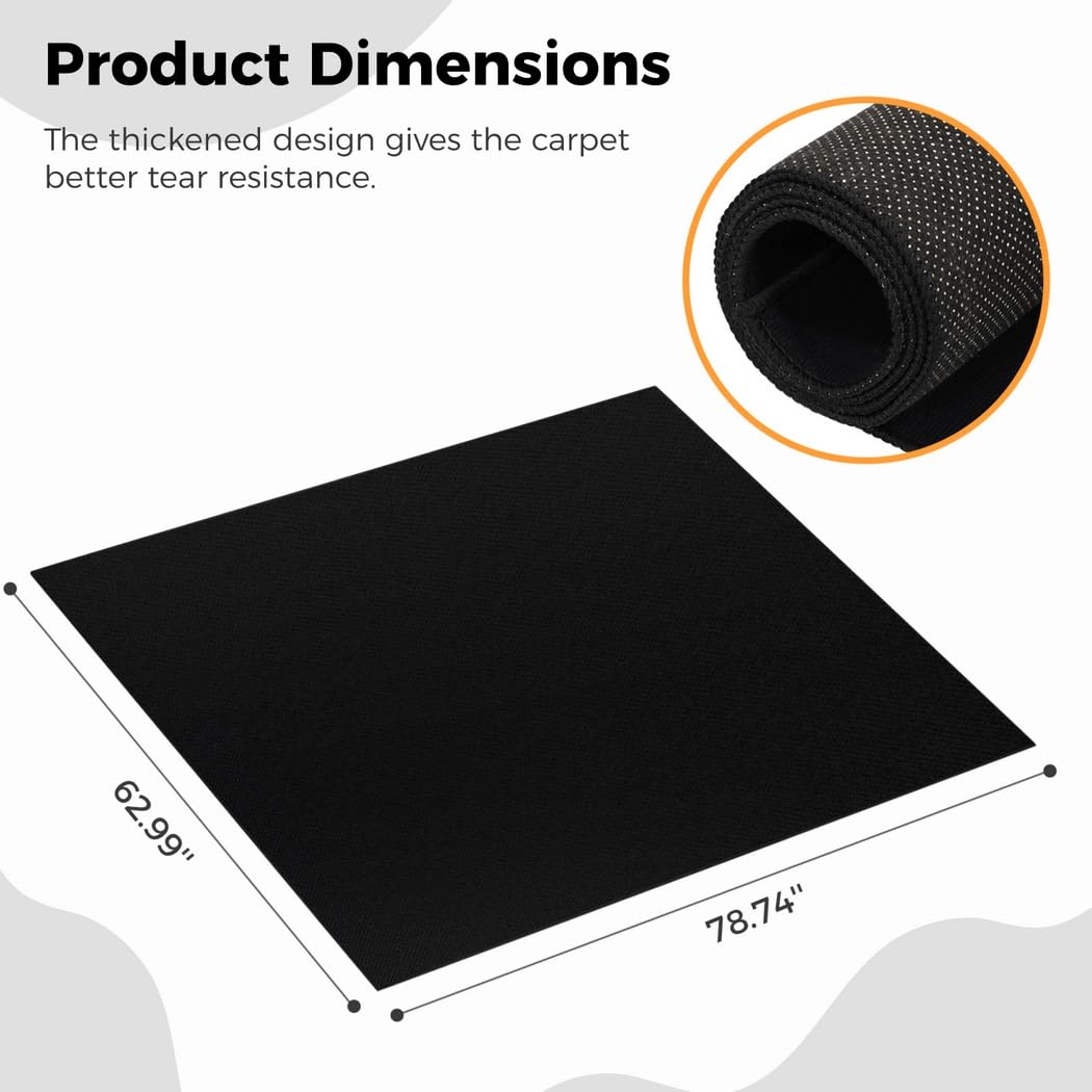 Tapis de batterie de 1,8 x 1,5 m, tapis de batterie avec fond antidérapant, tapis insonorisant pour instrument de musique (tapis de batterie)