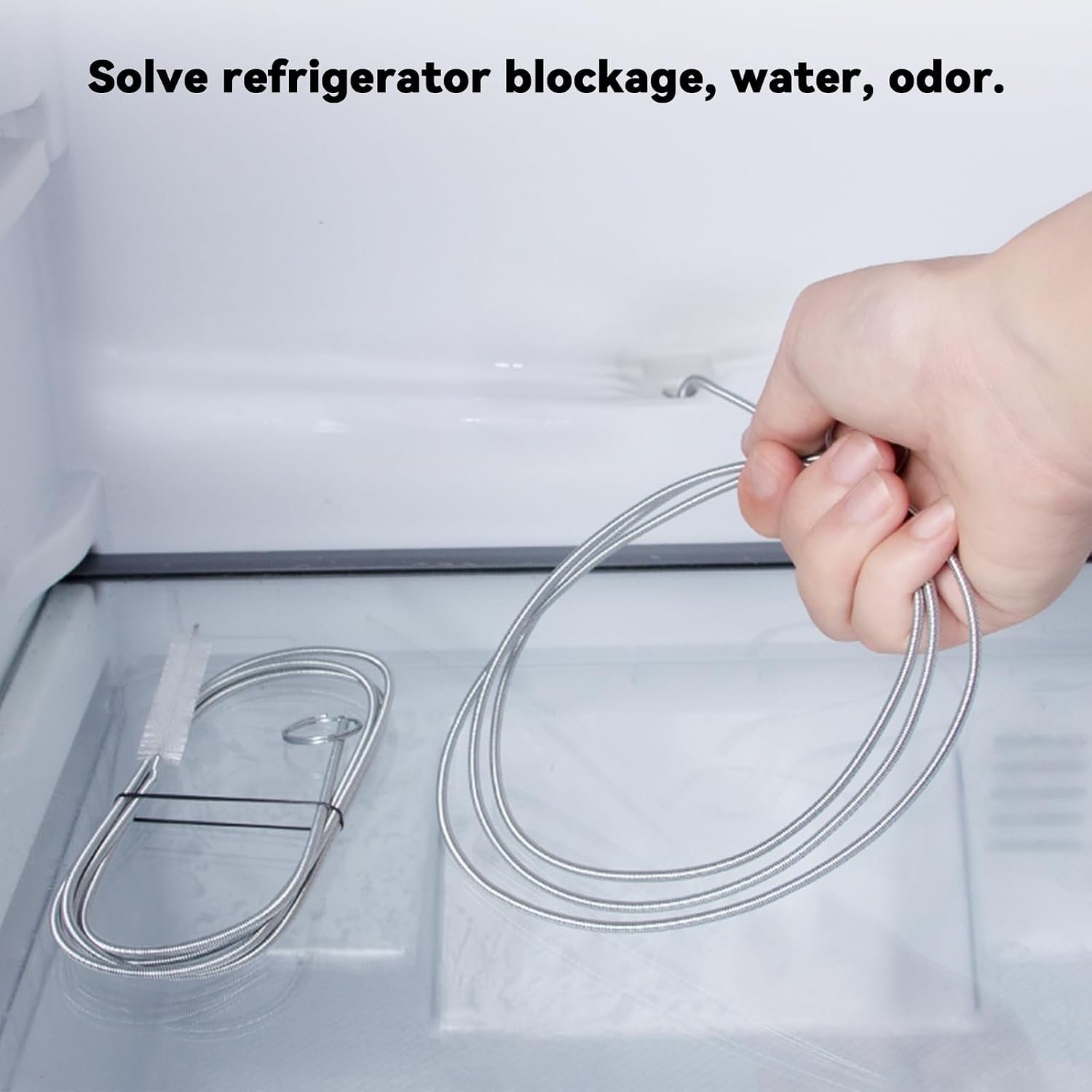 2 Sets Reigerator Water Line Cleaning Tool Long Brush Drain Pipe