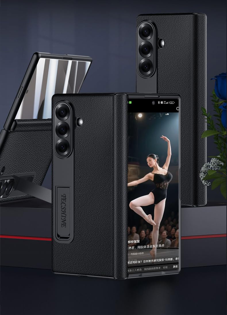 Custodia del Cellulare per Samsung Galaxy Z Fold7, Cover per Telefono in Pelle per Galaxy Z Fold 7, Protezione Cerniera del Telefono -Nero