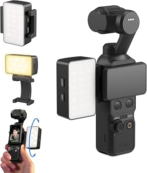 SmallRig Mini LED Video Light for DJI Osmo Pocket 4P/4/3 Accessories | Cold/Warm Light 2700K-6500K, 650mAh Battery, 360 Adjustment, for Selfie Vlog Recording, Content Creators - 5733