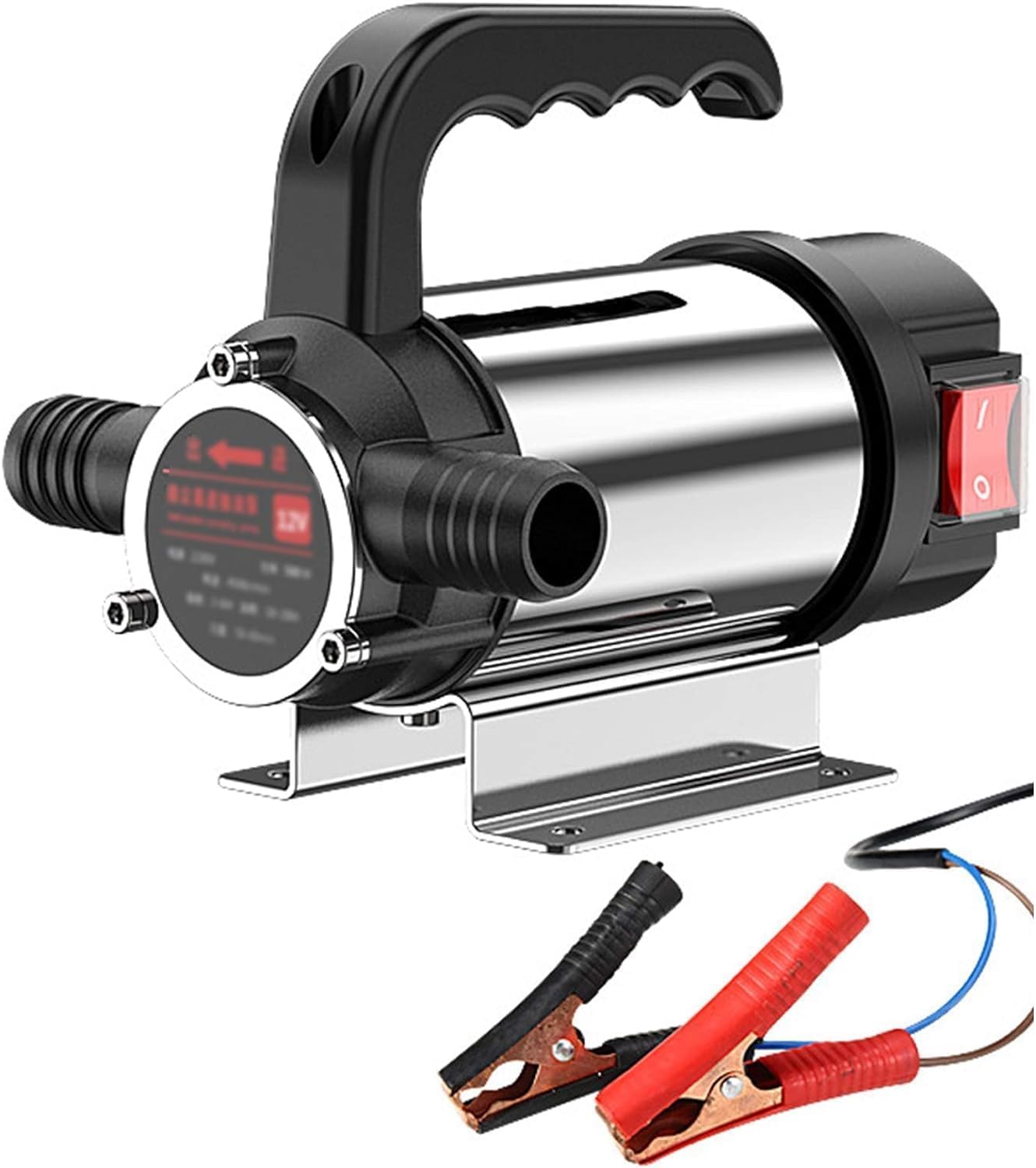 Ściągacz pompy olejowej 12 V/24 V/220 V, zestaw pompy do przenoszenia nafty oleju napędowego, ergonomiczny uchwyt, samozasysający olej odpowiedni do pojazdów rolniczych, 12 V, z rurką 6m