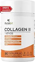 Collagen II +Ativos Colágeno Tipo II (40mg) + Cúrcuma (130mg de Curcumina) + MSM (300mg) + Ácido Hialurônico (100mg), 90 Cápsulas, Fortalvit